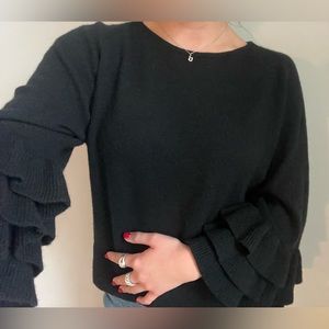 Autumn Cashmere sweater with cute ruffle sleeves size medium